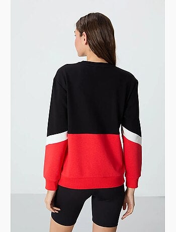Sweat-shirt oversize à blocs de couleur et col rond tommy