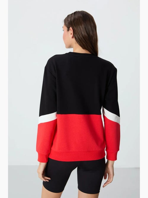 Sweat-shirt oversize à blocs de couleur et col rond tommy - Kiabi