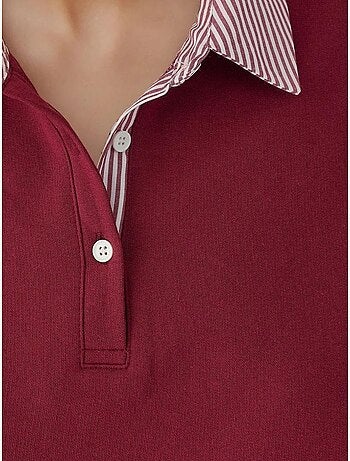 Sweat-shirt oversize à col polo avec détails tissés garni