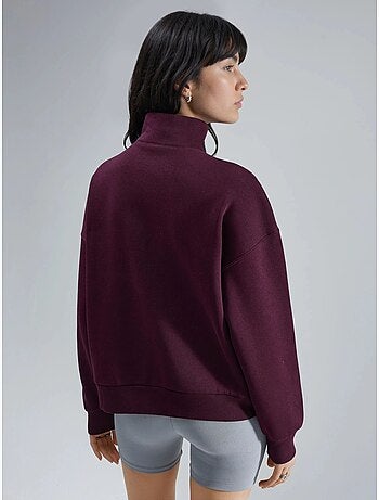 Sweat-shirt oversize à imprimé texte et col zippé busem