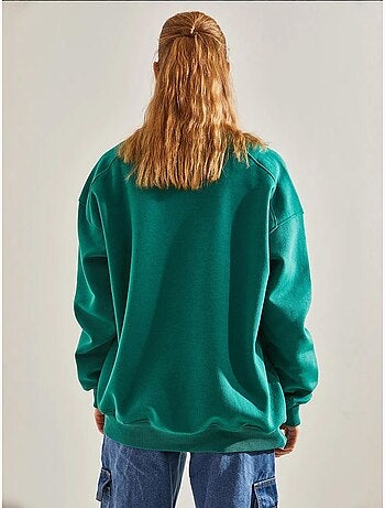 Sweat-shirt oversize brossé à trois fils bianco lucci