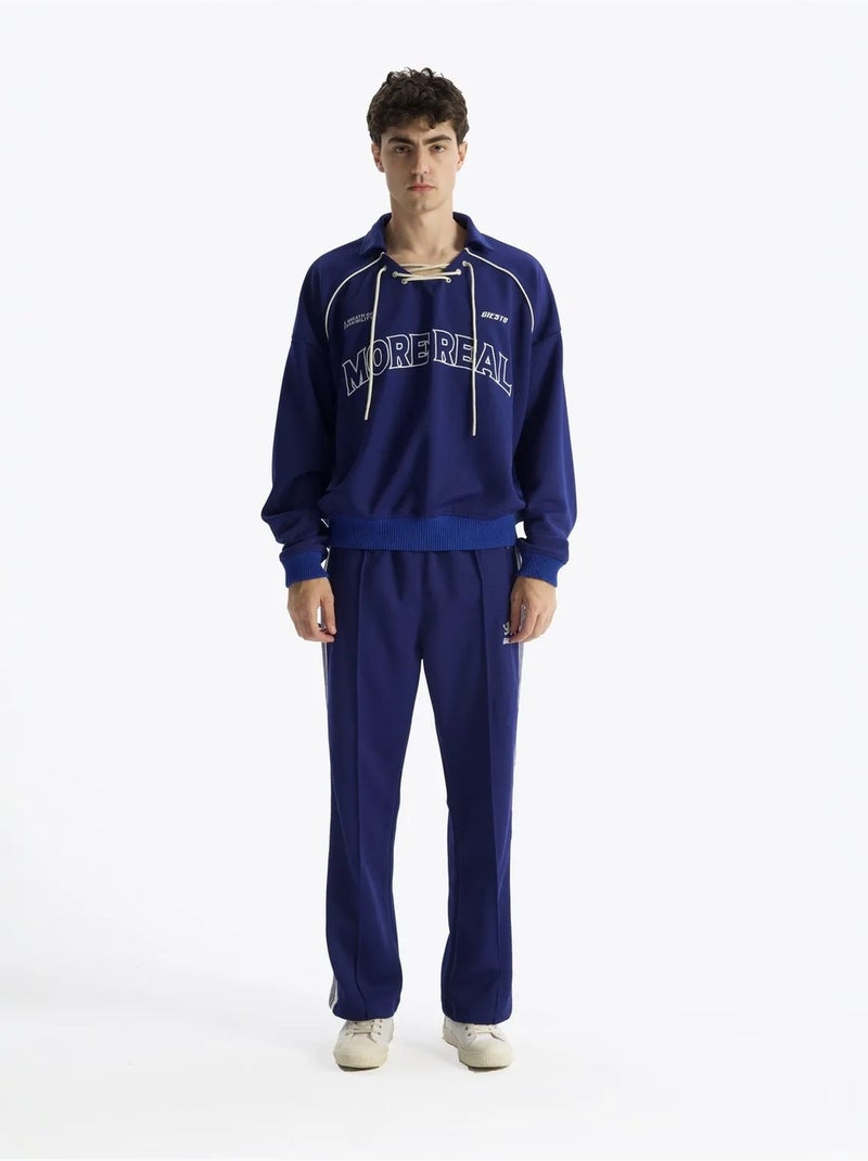 Sweat-shirt oversize giesto à col rond et détail cravate Bleu électrique - Kiabi