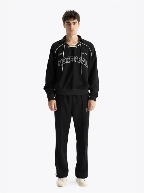 Sweat-shirt oversize giesto à col rond et détail cravate - Kiabi Sweat-shirt oversize giesto à col rond et détail cravate - Kiabi