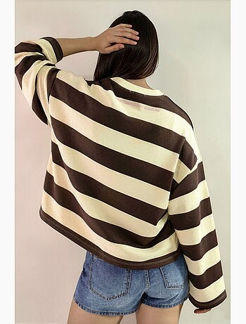 Sweat-shirt oversize rayé 100 % coton hiccup