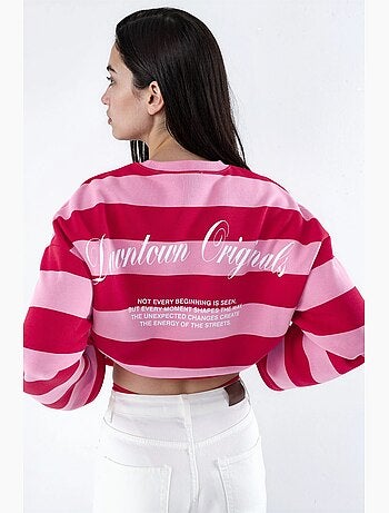 Sweat-shirt oversize rayé 100 % coton hiccup