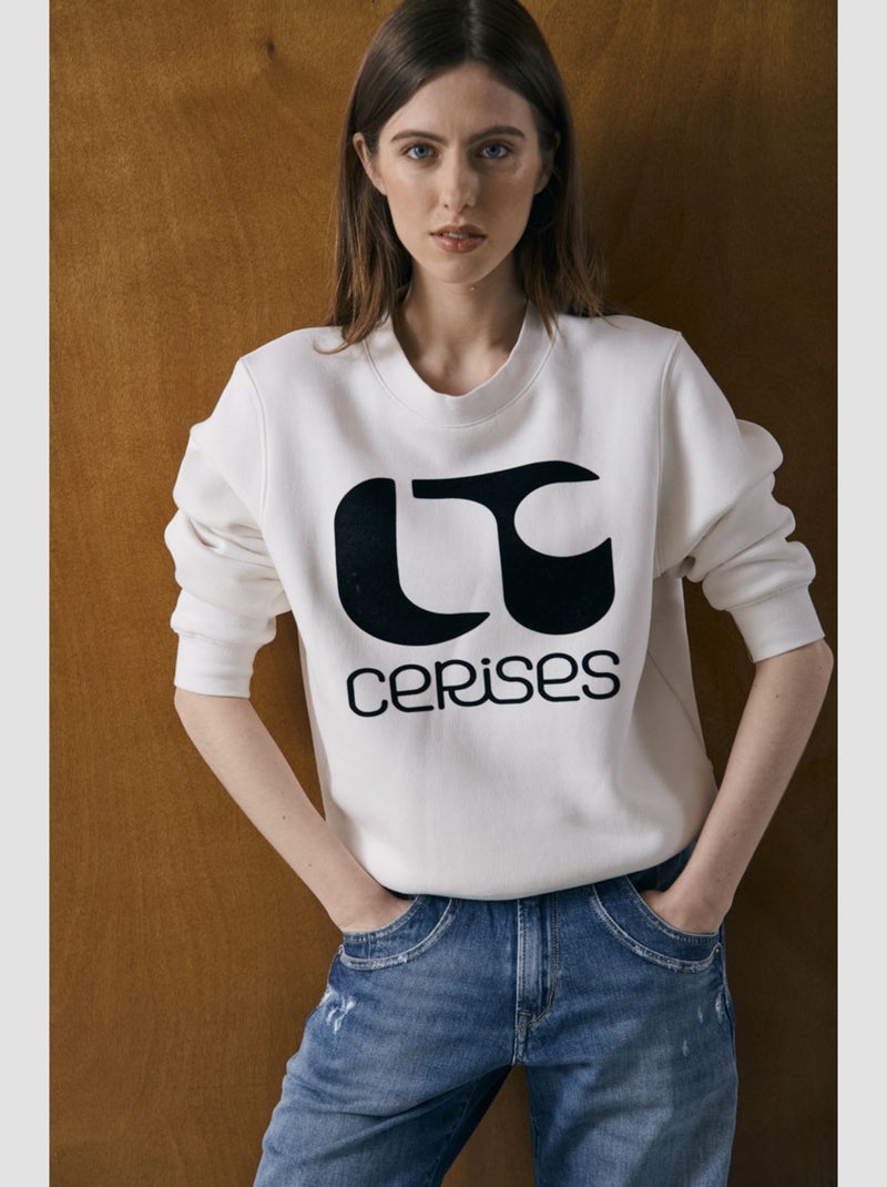 Sweat-Shirt PAOLO 'Le Temps Des Cerises' Blanc - Kiabi