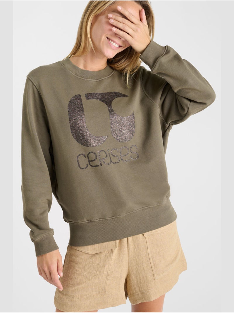 Sweat-shirt paolo 'le temps des cerises' Kaki - Kiabi