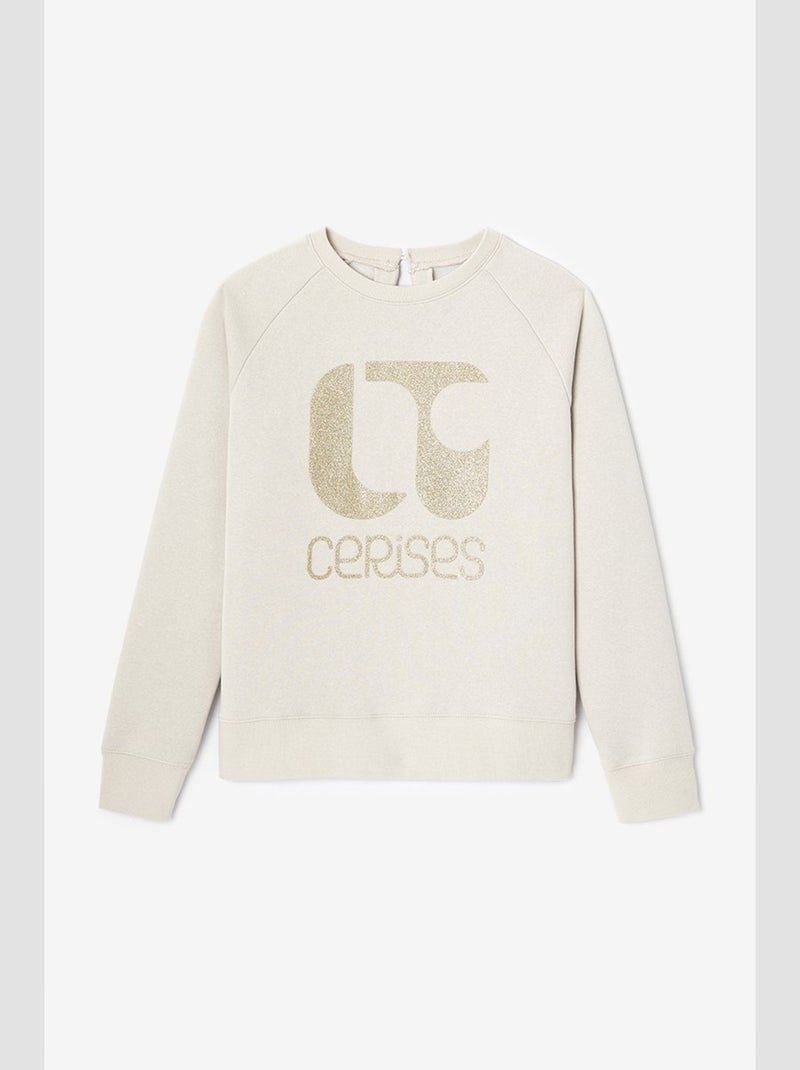 Sweat-Shirt PAOLOGI 'Le Temps Des Cerises' Beige - Kiabi