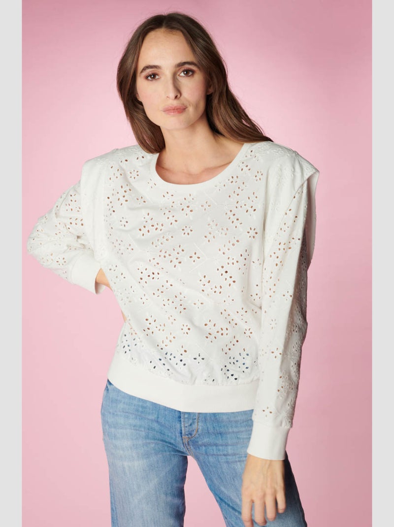 Sweat-Shirt PLUME 'Le Temps Des Cerises' Blanc - Kiabi