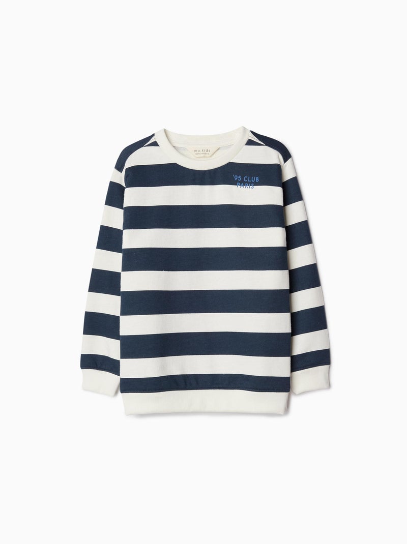 Sweat-shirt polaire rayé MO Fashion Bleu - Kiabi