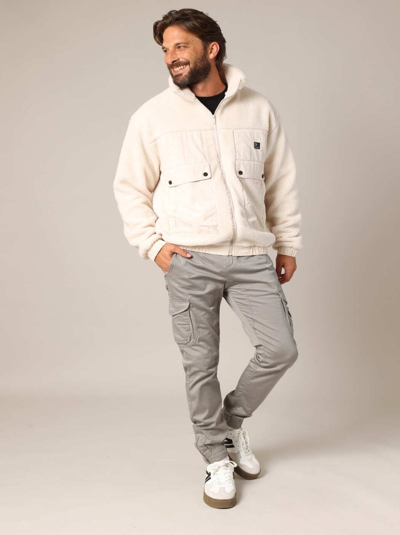 Sweat-shirt polaire zippé 'Deeluxe' Ecru - Kiabi