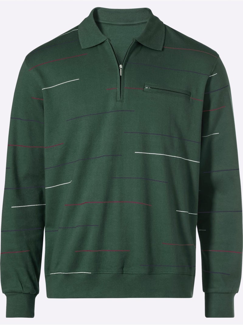 Sweat-shirt Qualité Chaude - Taille Standard - Witt Beige/Vert - Kiabi