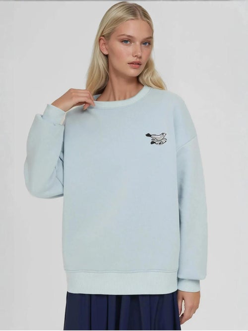 Sweat-shirt ras du cou brodé à motif animalier confortable hiccup - Kiabi Sweat-shirt ras du cou brodé à motif animalier confortable hiccup - Kiabi