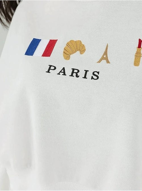 Sweat-shirt ras du cou brodé - Kiabi