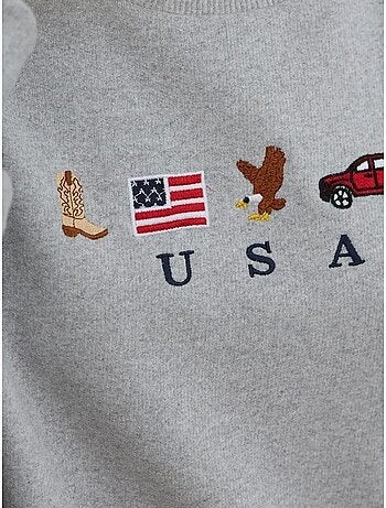 Sweat-shirt ras du cou brodé