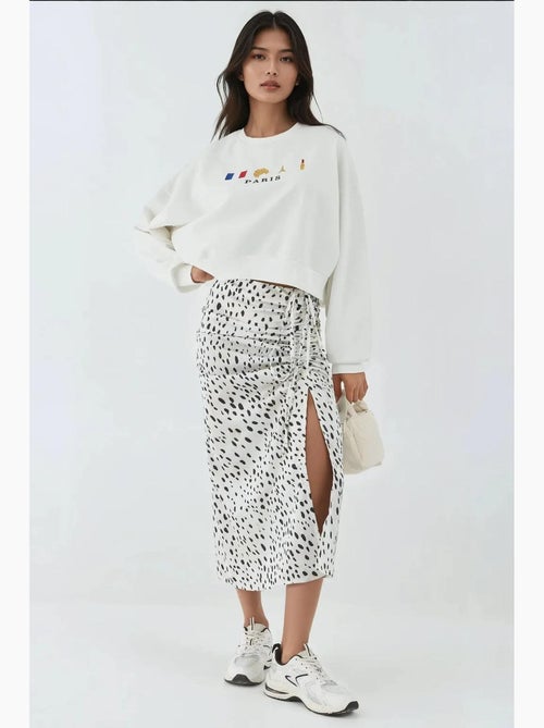 Sweat-shirt ras du cou brodé hiccup - Kiabi