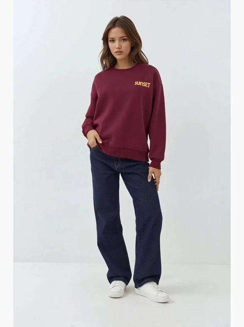 Sweat-shirt ras du cou brodé hiccup - Kiabi Sweat-shirt ras du cou brodé hiccup - Kiabi