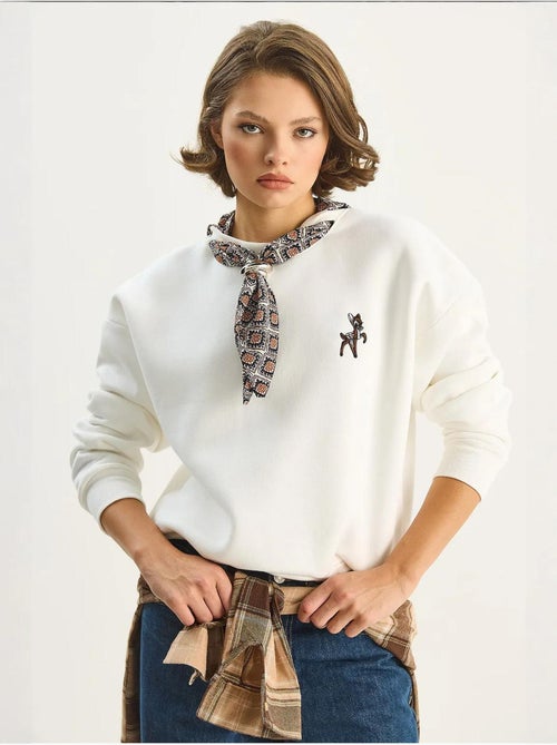 Sweat-shirt ras du cou brodé lucci - Kiabi Sweat-shirt ras du cou brodé lucci - Kiabi