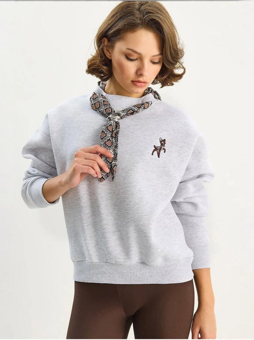 Sweat-shirt ras du cou brodé lucci - Kiabi Sweat-shirt ras du cou brodé lucci - Kiabi