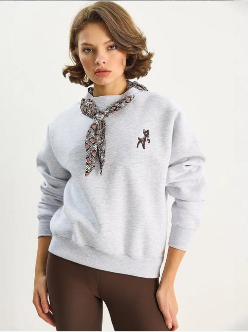 Sweat-shirt ras du cou brodé lucci - Kiabi Sweat-shirt ras du cou brodé lucci - Kiabi