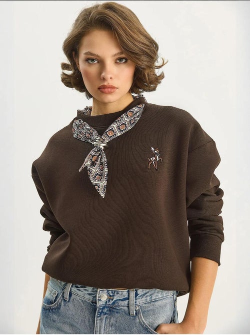 Sweat-shirt ras du cou brodé lucci - Kiabi Sweat-shirt ras du cou brodé lucci - Kiabi