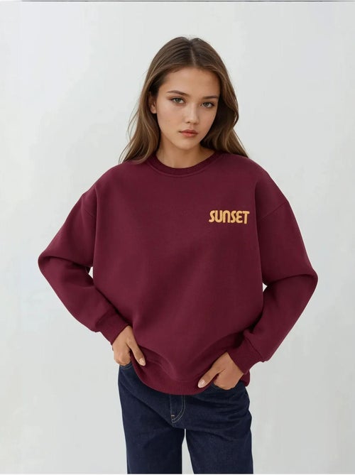 Sweat-shirt ras du cou brodé - Kiabi Sweat-shirt ras du cou brodé - Kiabi