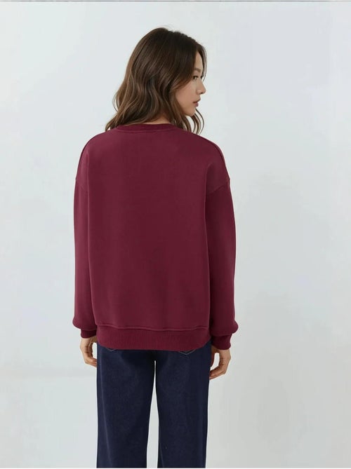 Sweat-shirt ras du cou brodé - Kiabi Sweat-shirt ras du cou brodé - Kiabi