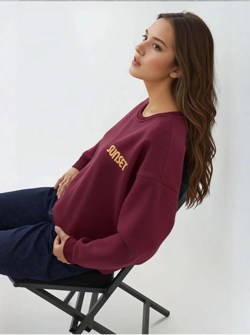 Sweat-shirt ras du cou brodé - Kiabi Sweat-shirt ras du cou brodé - Kiabi