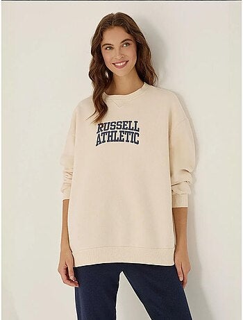 Sweat-shirt ras du cou imprimé surdimensionné