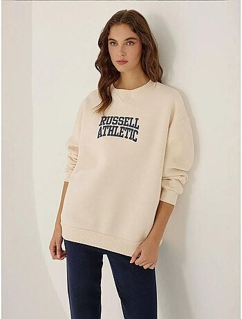 Sweat-shirt ras du cou imprimé surdimensionné