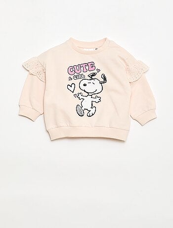 Sweat-shirt 'Snoopy' avec volants en broderies anglaises