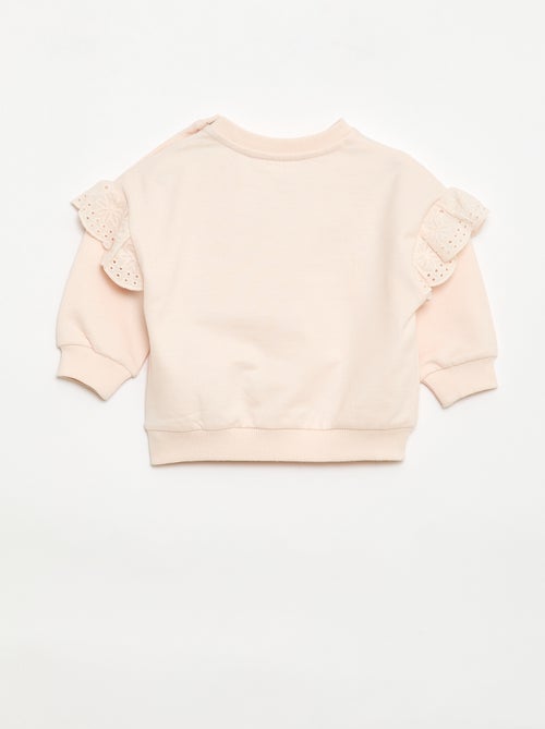 Sweat-shirt 'Snoopy' avec volants en broderies anglaises - Kiabi