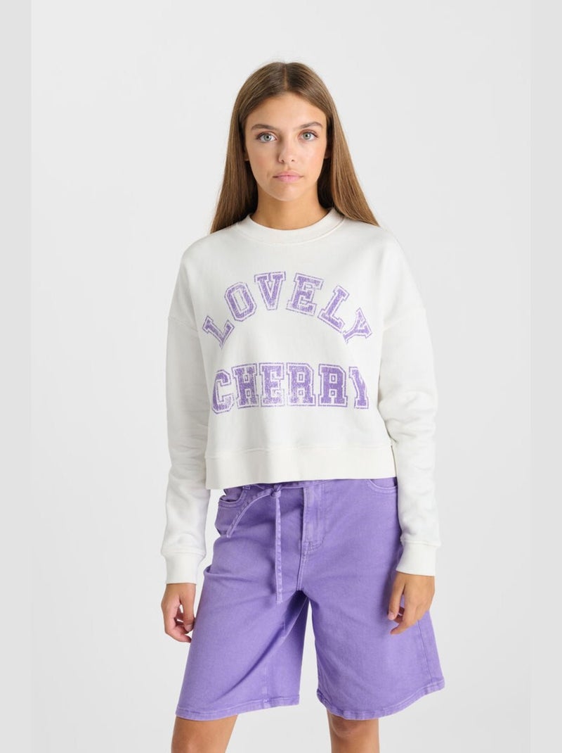 Sweat-Shirt STEPHAGI 'Le Temps Des Cerises' Blanc - Kiabi