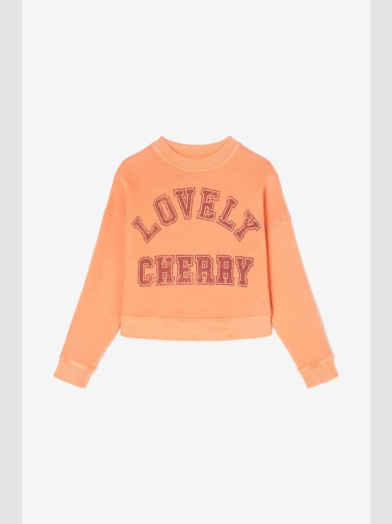 Sweat-Shirt STEPHAGI 'Le Temps Des Cerises' Orange - Kiabi