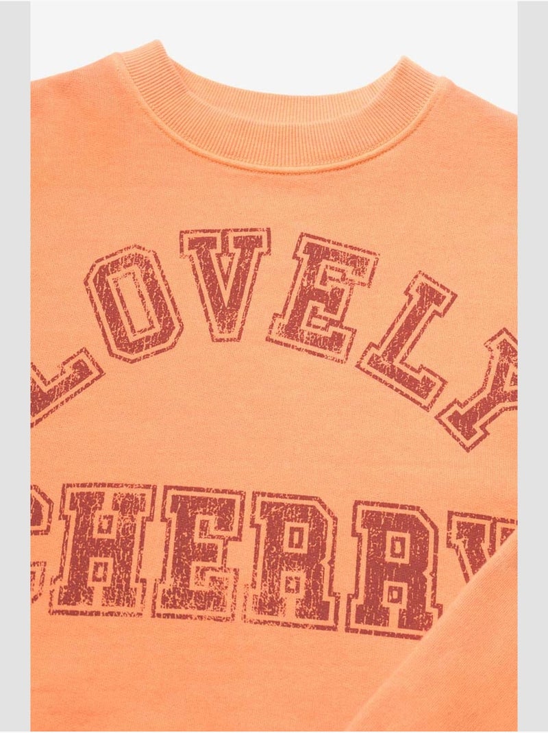 Sweat-shirt stephagi 'le temps des cerises' Orange - Kiabi
