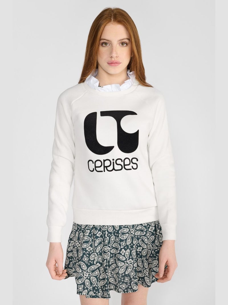 Sweat-Shirt TITAGI 'Le Temps Des Cerises' Blanc - Kiabi