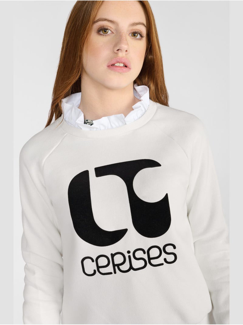 Sweat-shirt titagi 'le temps des cerises' Blanc - Kiabi
