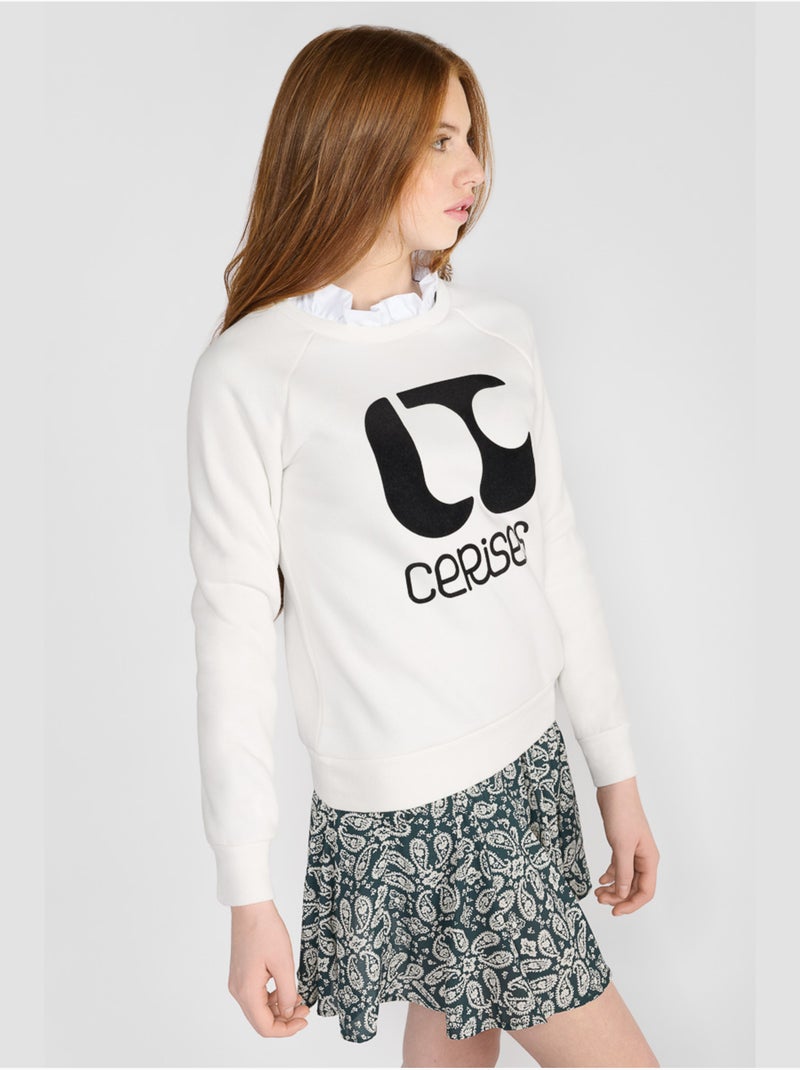 Sweat-shirt titagi 'le temps des cerises' Blanc - Kiabi