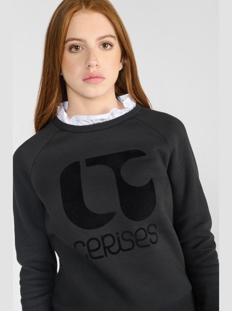 Sweat-Shirt TITAGI 'Le Temps Des Cerises' Noir - Kiabi