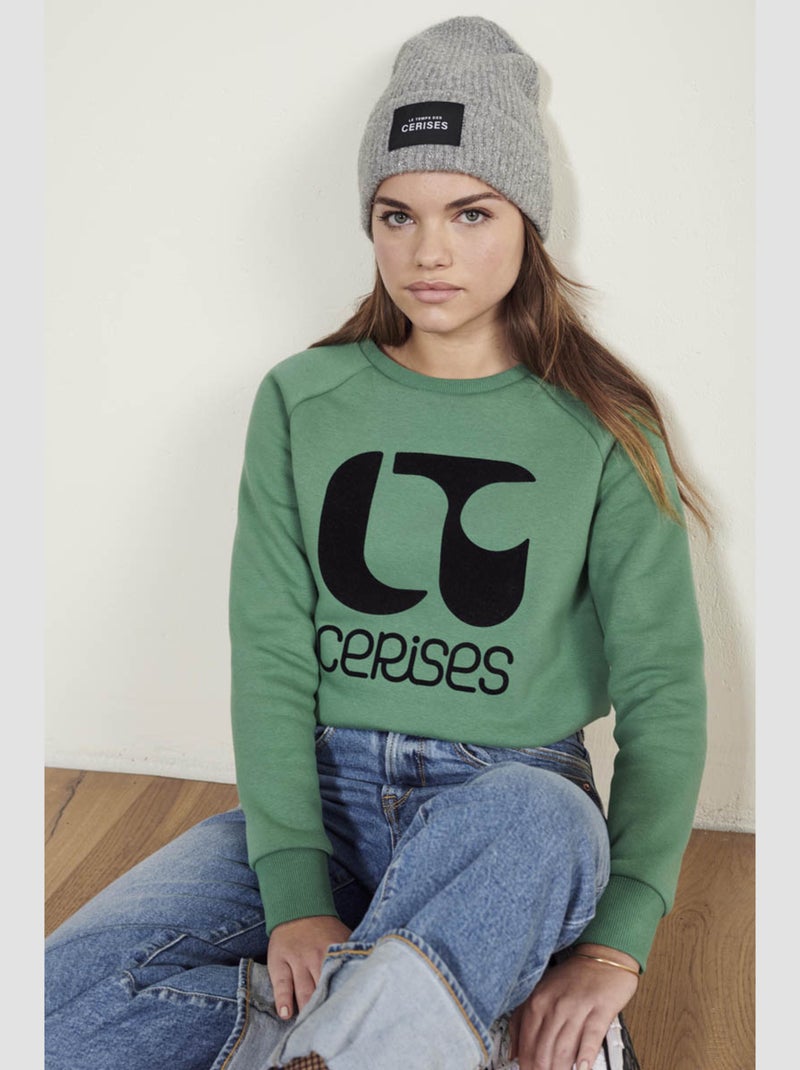 Sweat-Shirt TITAGI 'Le Temps Des Cerises' Vert - Kiabi