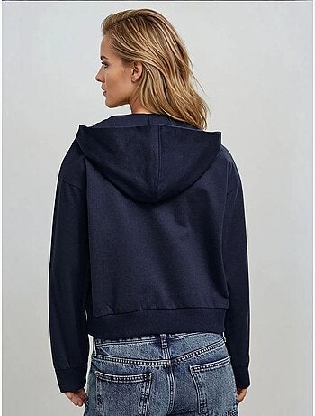 Sweat-shirt tricoté à capuche et fermeture éclair surdimensionné hiccup