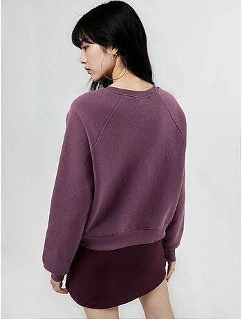 Sweat-shirt tricoté à col rond et manches longues avec détails élastiques busem