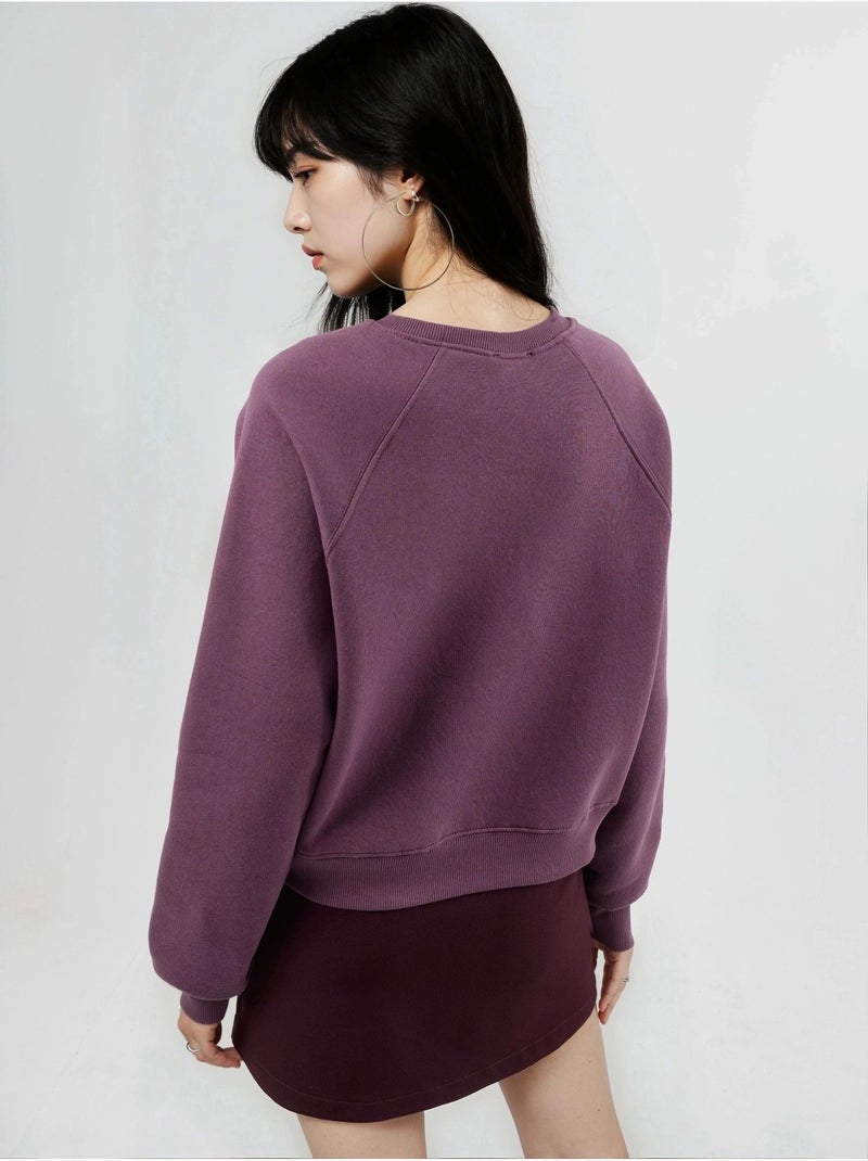 Sweat-shirt tricoté à col rond et manches longues avec détails élastiques busem Lavande - Kiabi