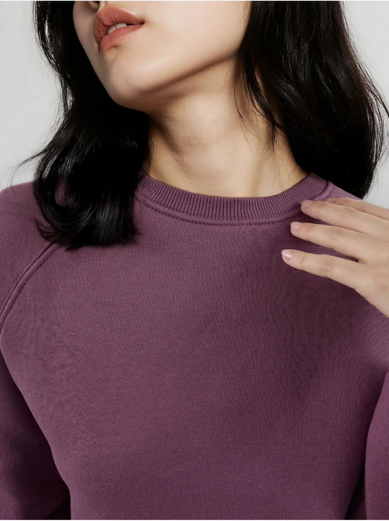 Sweat-shirt tricoté à col rond et manches longues avec détails élastiques busem Lavande - Kiabi