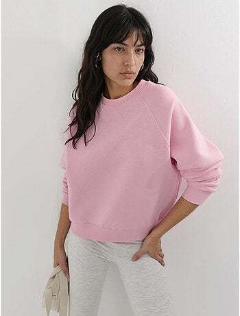 Sweat-shirt tricoté à col rond et manches longues avec détails élastiques busem