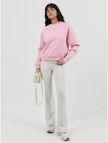 Sweat-shirt tricoté à col rond et manches longues avec détails élastiques busem