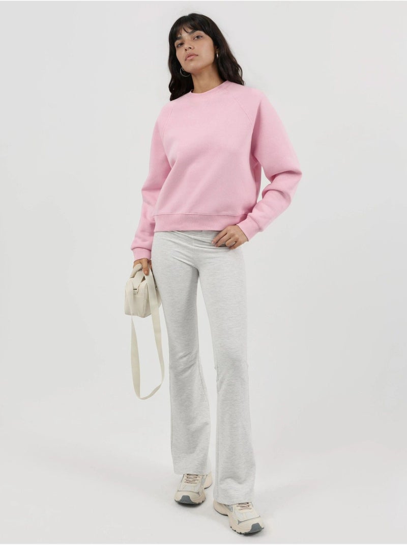 Sweat-shirt tricoté à col rond et manches longues avec détails élastiques busem Rose pâle - Kiabi