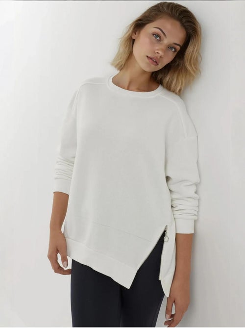 Sweat-shirt tricoté texturé à col ras du cou avec fermeture éclair hiccup - Kiabi Sweat-shirt tricoté texturé à col ras du cou avec fermeture éclair hiccup - Kiabi
