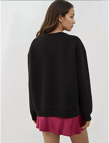 Sweat-shirt tricoté texturé à col ras du cou avec fermeture éclair hiccup