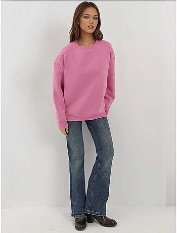 Sweat-shirt tricoté texturé à col ras du cou avec fermeture éclair hiccup
